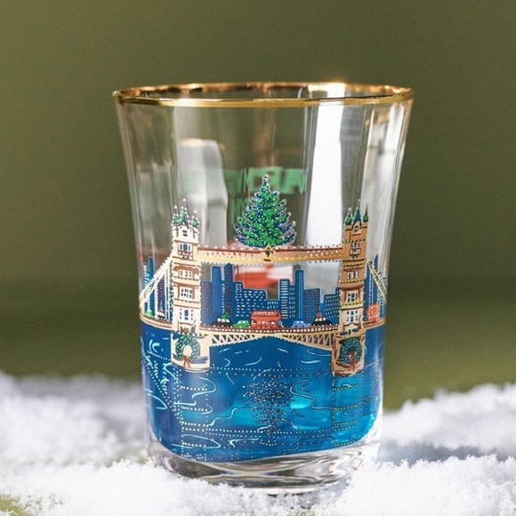 NWT Anthropologie Holiday in The City London Juice Glass - Picture 1 of 3